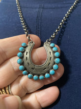 Turquoise sterling silver, Native American made , horseshoe choker necklace Necklace