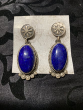 Lapis, Sterling silver, Post earrings