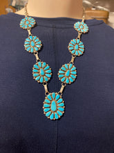 The Sleeping Beauty zuni 7 cluster Turquoise choker