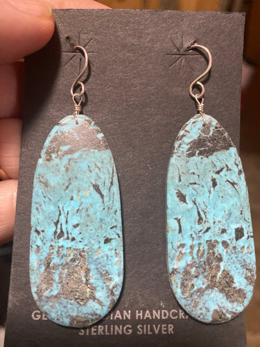 Turquoise slab earrings