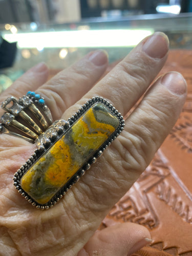 BUMBLE BEE JASPER BAR RINGS