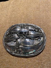 Solid sterling silver Tooled belt buckle