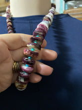 22 inch purple Spiny oyster and turquoise necklace