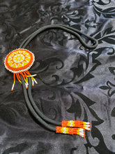 Vintage beaded leather Bolo