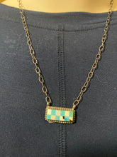 "The Bonus" checkered bar necklace