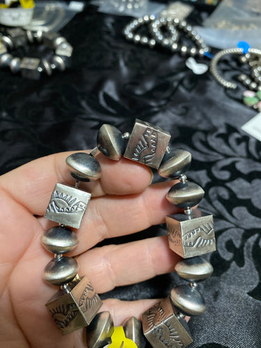 STAMPED CUBE, DISK STRETCHY BRACELETS