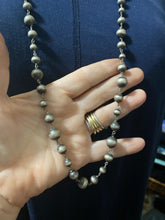 32 inch mixed beads Sterling Silver Navajo Pearls Rosary Bead Necklace