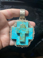 Double cross Turquoise pendant