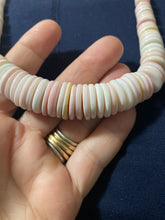 Multi size pink Conch shell beads, plus Navajo necklace