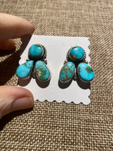 Royston turquoise post earrings small cluster