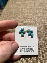 Small Kingman turquoise cluster earrings