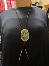 Four beautiful turquoise Stones creating a cluster in a bolo ￼