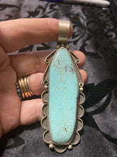 Number eight turquoise, long oval pendant!