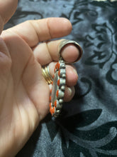 Abalone and red coral snake eyes pendant