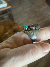 Vintage size 10 ring with coral and turquoise!