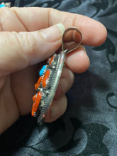 Beautiful red coral with one nugget of turquoise Pendant