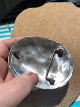 Solid sterling silver Tooled belt buckle