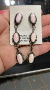 Pink Conch shell long chandler earrings