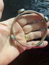 White buffalo turquoise bangle bracelet with sterling silver dots!