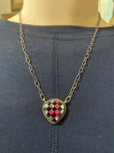 The black cotton candy checker board necklace