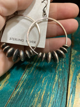 "The  Cinco" Disk sterling silver bead earrings