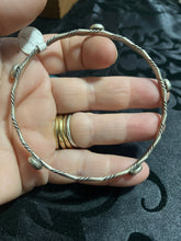 Simple but elegant sterling silver five stoned bangle