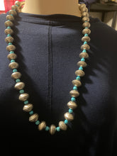 Dimes and turquoise necklace