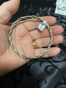 Heavy sterling silver twisted wire bracelet