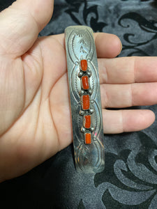 "The Barrett" Sterling silver with Red Coral