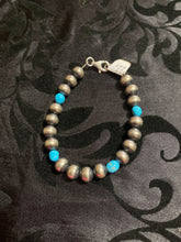 Navajo pearl Bracelet with turquoise 8mm