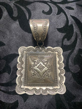 ￼ Vincent, Square, Sterling silver large pendant