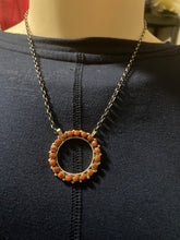 Red coral Circle necklace 16 inches long