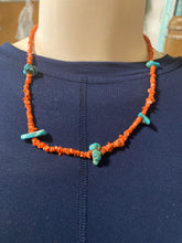 Total nuggets!  Red coral nuggets along with five turquoise nugget! What a great everyday necklace even in the pool!