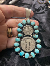 Double coin, Dry Creek Turquoise Pendant!