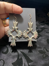 Sterling silver decorative cross earrings