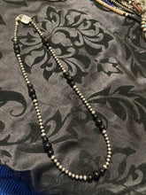 4-8 mm Navajo Pearls with black Onyx beads 20 inches long