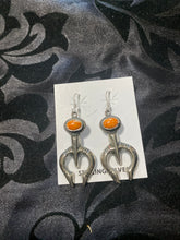 Dangles!  Orange Spiny, Sterling silver, Naja earrings