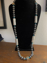 MULTI SHAPED TURQUOISE AND NAVJO PEARL BEADS NECKLACE