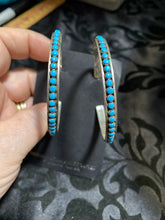 Large snake eye, turquoise, hoops