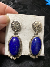 Lapis, Sterling silver, Post earrings