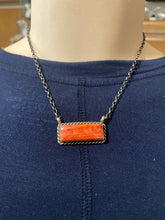 Large spiny oyster orange Bar Necklaces