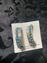 Chester Charlie, feather turquoise earrings
