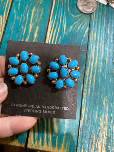 Turquoise Flower Cluster earrings
