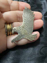 Vintage Sterling silver, hand tooled eagle pendant