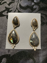 Ty Francisco, Navajo, handmade, blackjack turquoise earrings