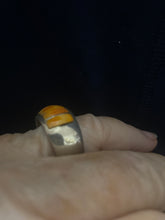 The orange spiny oyster inlay ring size 7 1/2