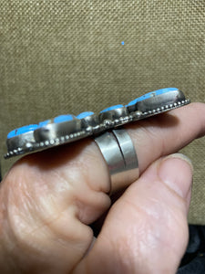 Golden Hill Turquoise  Cluster Ring size 10