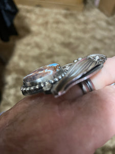 Tremendous all silver Golden Hill Turquoise ring!