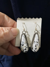 “The speckles” dangle white Buffalo earrings