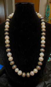 14 mm Sterling Silver beads and freshwater pearls